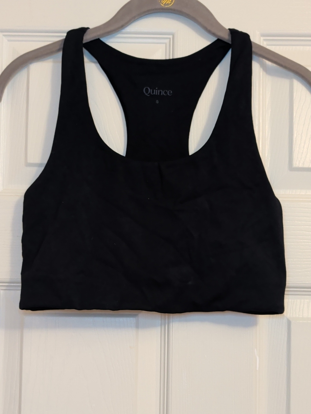 Quince Black Racerback Sports Bralette NWOT